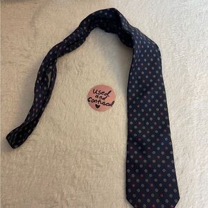 Classic Navy Blue Patterned Men's Tie